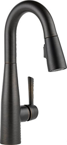 Delta 9913-RB-DST Faucet Essa Single Handle Bar/Prep Faucet with Magnatite Docking and Touch-Clean Spray Head, Venetian Bronze