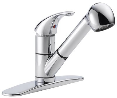 Delta P18550LF Delta Faucet Choice -SD Single Handle Pull Out Kitchen Faucet with Dispenser