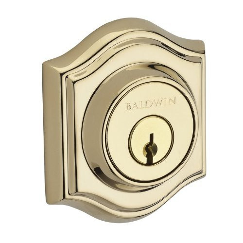 Baldwin DCTAD003 DC.TAD Traditional Arch Keyed Entry Double Cylinder Deadbolt, Polished Brass 884011485953 .