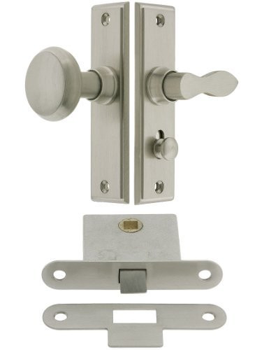 Deltana SDML334U15 New York Screen Door Latch Set With 1 1/2" Backset In Satin Nickel. Reproduction Hardware. 760923475001 .