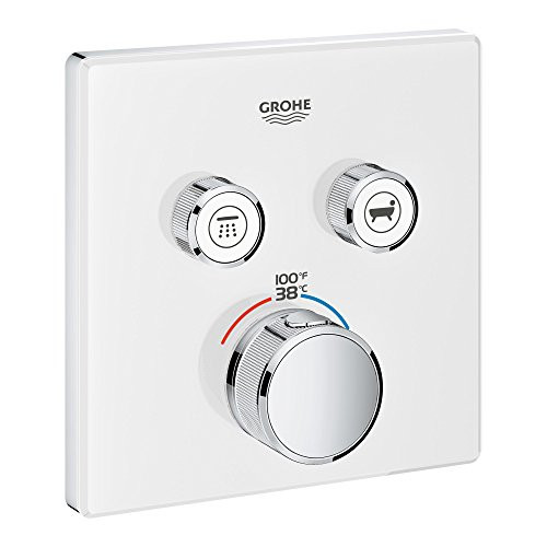 Grohe 29164LS0  Grohtherm Smart Dual Function Thermostatic Trim With Control Module, Moon White