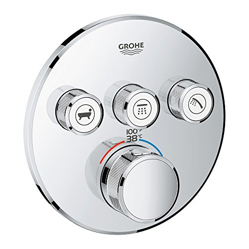 Grohe 29138000  Grohtherm Smartcontrol Triple Function Thermostatic Trim with Control Module, Starlight Chrome