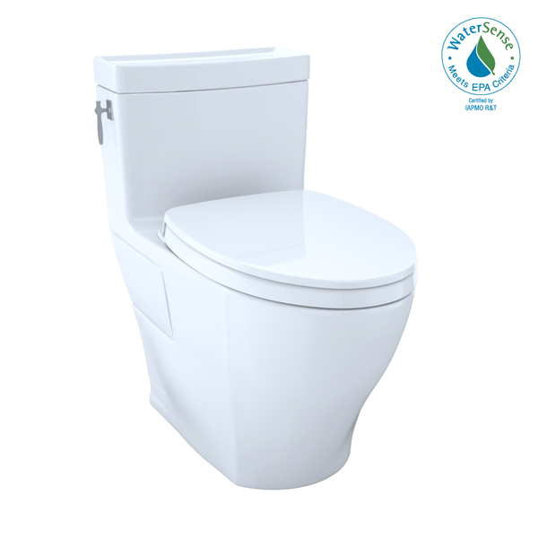 Toto MS626124CEFG#01  Aimes WASHLET Elongated 1.28 GPF Universal Height Skirted CeFiONtect, White-MS626124CEFG One-Piece Toilet, Cotton White