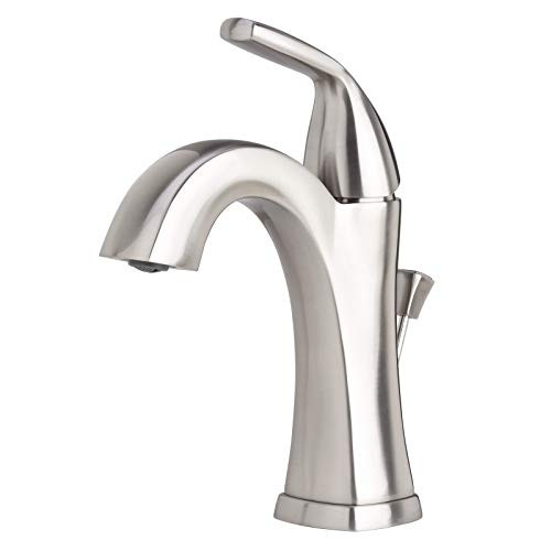 MISENO MNO611BNP  Elysa-V Single Hole Bathroom Faucet with Solid Brass Pop-Up Drain Assembly (Includes Optional Deck Plate)