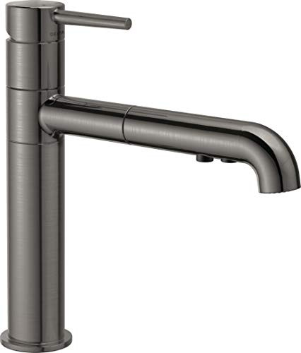Delta D4159KSDST Trinsic Single Handle Pull-Out Kitchen Faucet Black Stainless 4159KSDST.