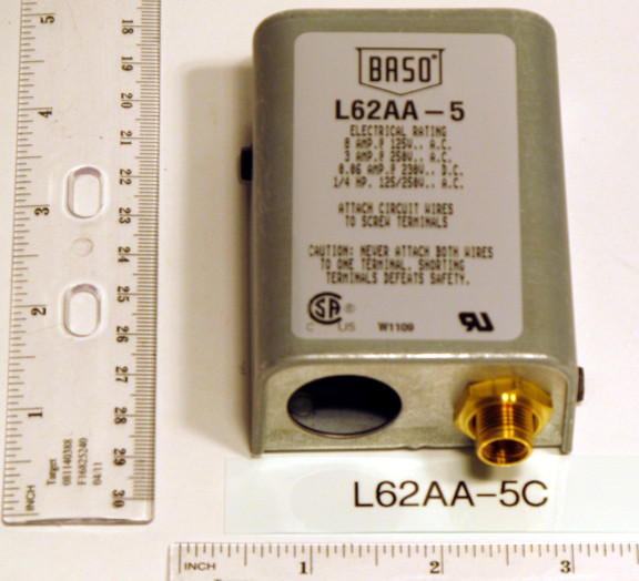 BASO 3482 SPST PILOT SWITCH MANUAL RESET NON-