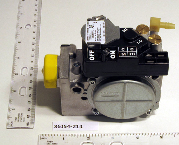WHITE-RODGERS 123834 Combination Gas Valve, Single Stage, Slow Opening, Inlet / Outlet Pressure Taps, Plastic Hose Barb (For Connection to 1/4" hose/flexible Tubing/Replaces 36G24-214)