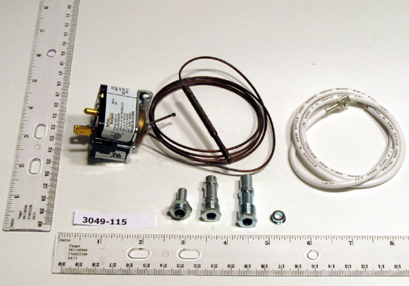 WHITE-RODGERS 5052 Mercury Flame Sensor, 48" Element, Two 1/4" Spade Terminals, One Pin Terminal, Bulb Style #20 094719377393 .