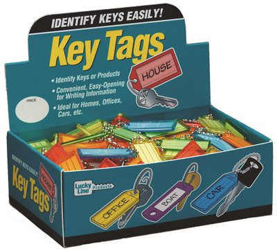 LUCKY LINE U008551 Key Tag with Ball Chain, Box of 100, Assorted Colors ()