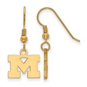 LogoArt GP006UM Michigan Extra Small (3/8 Inch) Dangle Earrings Wire (Gold Plated).