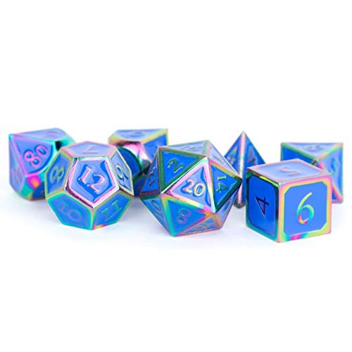 Metallic Dice Games 7-set 16mm BURAINBOWrainbow Metal Enamel