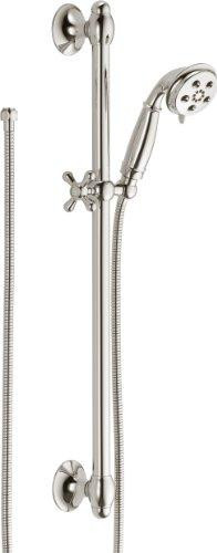 Delta 51308-PN Universal Showering Components H2Okinetic 3-Setting Slide Bar Hand Shower 148875