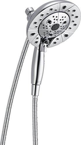 Delta 58480-PK Faucet 5-Spray H2Okinetic In2ition 2-in-1 Dual Hand Held Shower Head with Hose and Magnetic Docking, Chrome