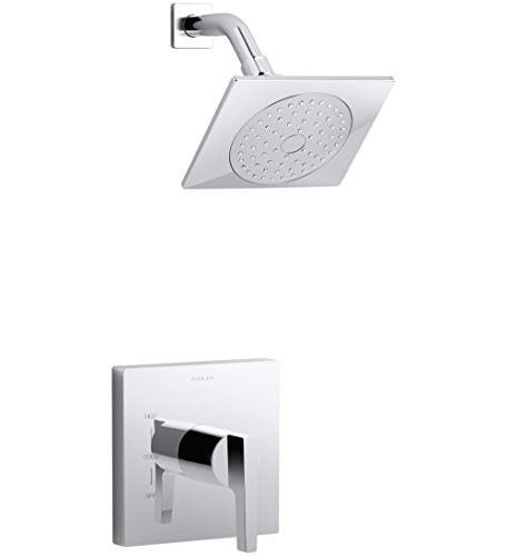 Kohler K-TS99764-4-CP TS99764-4-CP Honesty Rite-Temp shower valve trim with lever handle and 2.0 gpm showerhead; Polished Chrome,