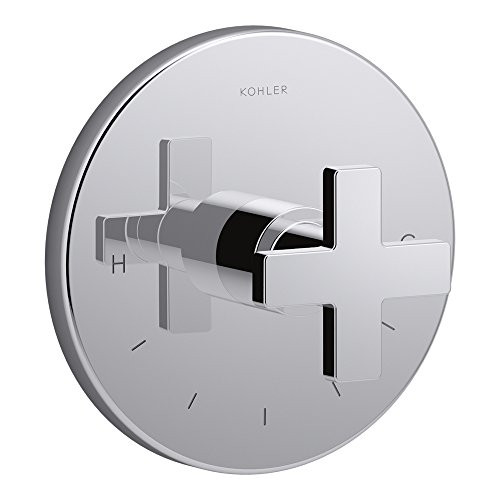 Kohler K-T73133-3-CP  Composed Thermostatic Valve Trim with Cross Handle, Valve Not Included, Polished Chrome