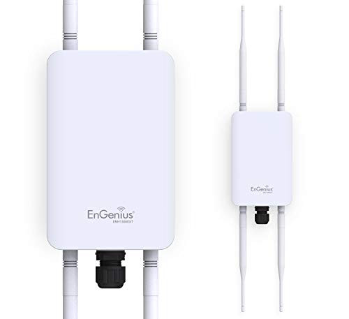 Engenius ENH1350EXT 11ac Wave2 2x2 MU-MIMO Outdoor IP67-Rated High-Powered 23dBm Dual-Band Managed AP with Four (4) detachable 5 dBi antennas 1 GBE Ports Proprietary PoE speeds up-to 400Mbps on 2.4 GHz 867Mbps on 5 GHz..