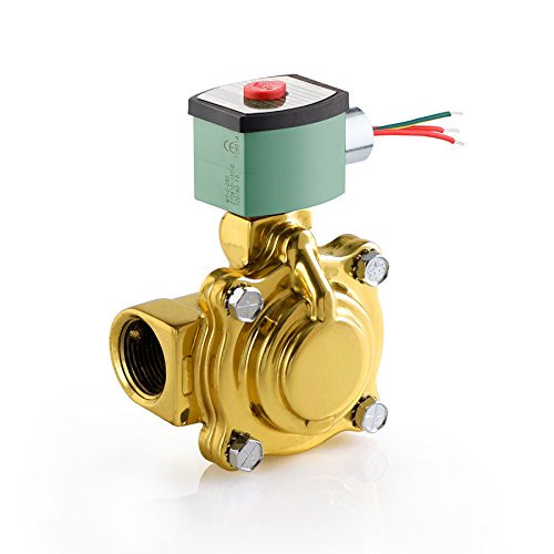 ASCO 8210G004 120/60 110/50 -120/60,110/50 Brass Body Pilot Operated General Service Solenoid Valve, 1" Pipe Size, 2-Way Normally Closed, Nitrile Butylene Sealing, 1" Orifice, 13 Cv Flow, 120V/60 Hz, 110V/50 Hz