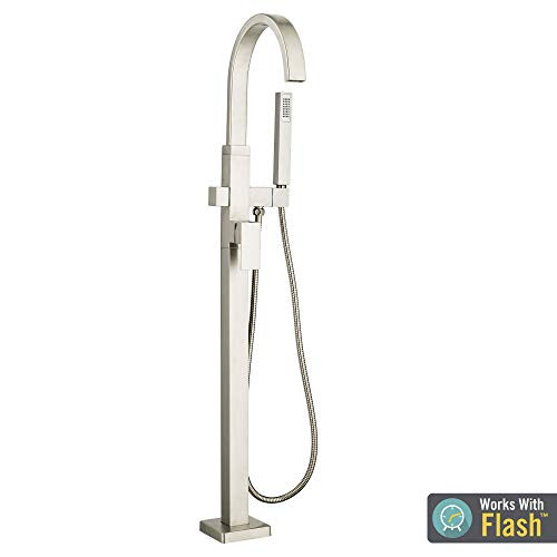 American Standard AT184951295  Contemporary Square Freestanding Tub Faucet for FLASH Rough-In Valve Polished Nickel