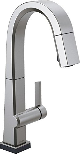 Delta D9993TARDST Faucet Pivotal Single-Handle Bar-Prep Touch Kitchen Sink Faucet with Pull Down Sprayer, Touch2O Technology and Magnetic Docking Spray Head, Arctic Stainless