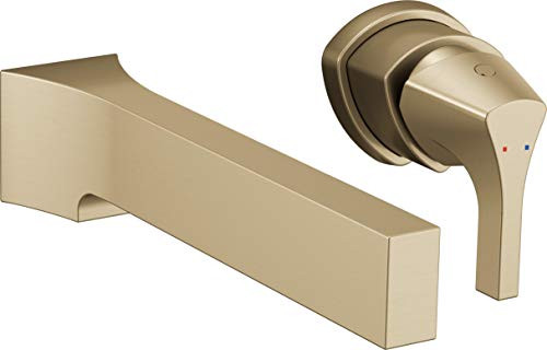 Delta DT574LFCZWL Zura Single Handle Wall Mount Bathroom Faucet Trim Champagne Bronze T574LFCZWL.