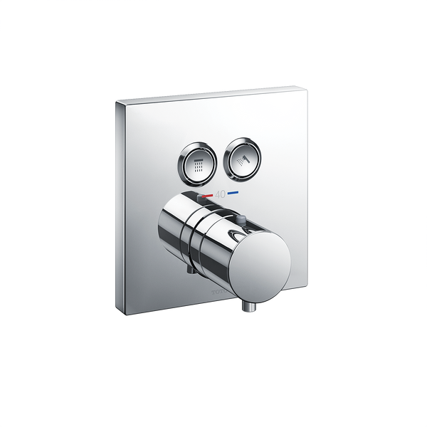 Toto TBV02406U#CP  Square Thermostatic Mixing Valve With 2 Function Shower Trim Polished Chrome
