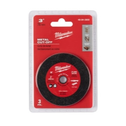 MILWAUKEE MLW49-94-3000 3-pk, 3" Metal Cut Off Wheel MAX 20,000 RPM.