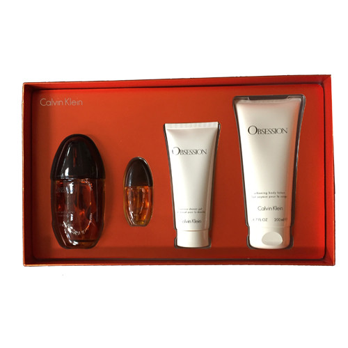 OBSESSION GSWOBSESSION4PC3.4 CALVIN KLEIN by CALVIN KLEIN 4 PIECE GIFT SET - 3.4 OZ EAU DE PARFUM SPRAY, 6.7 OZ BODY LOTION, 3.4 OZ SHOWER GEL, MINI WOMEN GIFT SET 1985