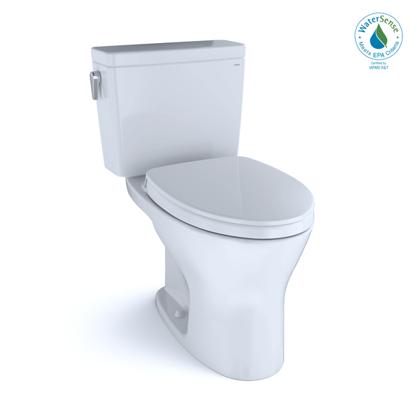 Toto MS746124CSMFG01 MS746124CSMFG#01 Drake Two-Piece Elongated Dual Flush 1.6 and 0.8 GPF Universal Height DYNAMAX TORNADO FLUSH Toilet with CEFIONTECT and SoftClose Seat, WASHLET+ Ready, Cotton White