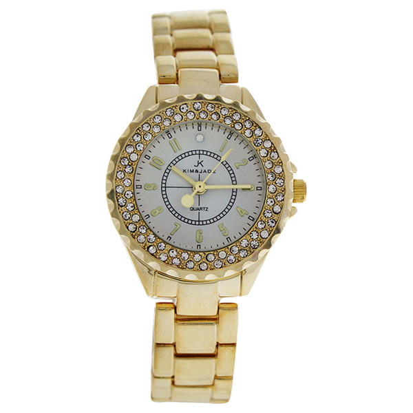 Kim & Jade W-WAT-1463 Watch Woman Movement Quartz Case White And Bracelet Gold Made In Steel 2033L-GW