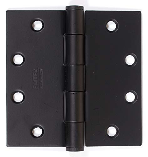 Emtek 92015US19 92015 4.5" x 4.5" Square Corner Plain Bearing Mortise Hinge - Pair, Flat Black