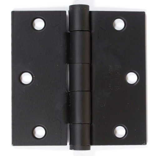 Emtek 92013US19 92013 3.5" x 3.5" Square Corner Plain Bearing Mortise Hinge - Pair, Flat Black
