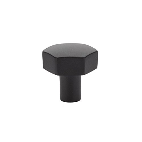 Emtek 86458US19 86458 Mod Hex Cabinet Knob Flat Black (1-1/2" Width)