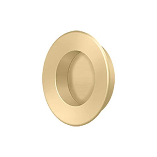 Deltana FP178U4  Flush Pull, Round, HD, 1-7/8", Solid Brass Satin Brass