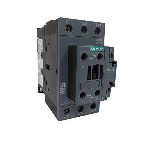 SIEMENS 3RT2036-1AK60 SIRIUS 3 POLE 50 AMP 120 VOLT AC CONTACTOR - 1NO+1NC AUXILIARY CONTACT