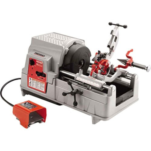 RIDGE R84097 Ridge Model 535A Automatic Pipe Threading Machine, 16/46/58 RPM Pipe Threading Machine with Automatic Chuck, 1/2-Inch to 2-Inch Pipe Dies and NPT Threading Die Head