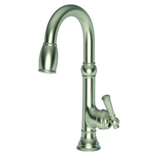 Ginger USA N2470-5223/15S Brass 2470-5223 Jacobean Pull-Down Prep Faucet with Metal Lever Handle, Satin Nickel