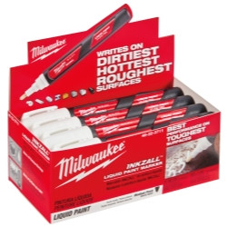 MILWAUKEE MLW48-22-3711 INKZALL White Paint Marker - 12 Pack Electric Tools