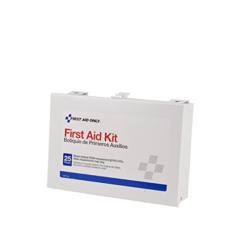 FIRST AID ONLY 579-6100 25 PERSON STEEL FIRST-AID KIT W/EYEWASH