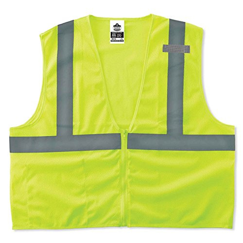 ERGODYNE 150-21057 ECONOMY VEST CLASS II MESH ZIPPER LIME  2XL/3XL