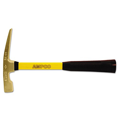 AMPCO SAFETY TOOLS 065-H-10FG 1.75 LB. BRICKLAYERS HAMMER W/FBG. HANDLE