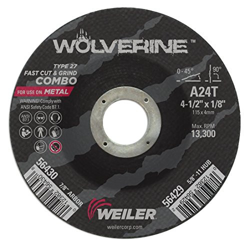 WEILER 804-56430 4-1/2 X 1/8 WOLV TY27 CUT WHL  A24R  7/8 AH