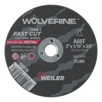 WEILER 804-56070 3 X 1/16 WOLV TY1 C-O WHL  A60T  3/8 AH