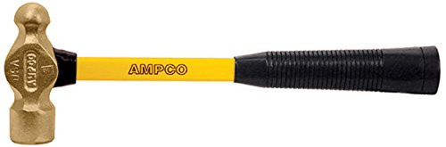 AMPCO SAFETY TOOLS 065-H-2FG 1 LB. BALLPEEN HAMMER W/FBG HANDLE