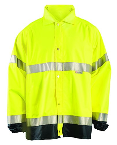 OCCUNOMIX 561-LUX-TJR-YL RAINJCKTW/HOOD 3MBEADEDTAPE ZIP/SNAP CL3 YEL L