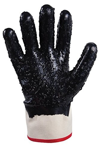 SHOWA 845-7066R-10 DISPOSE NITRILE-COATED-WHITE W/NAVY  DZ6