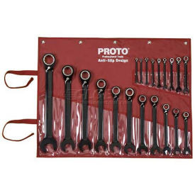 Proto JSCVT-20S 20 Piece Full Polish Combination Reversible Ratcheting Wrench Set - 12 Point