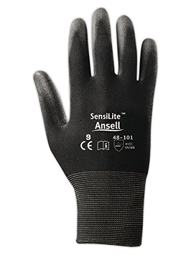 ANSELL 012-48-101-9 SENSILITE 48-101 BLACK NYLON LINED SZ 9