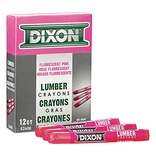 DIXON TICONDEROGA 464-52600 526 FLUORESCENT PINK LUMBER CRAYON