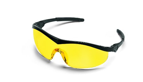 CREWS 135-ST114 STORM- BLACK FRAME AMBERLENS SAFETY GLASSES
