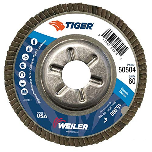WEILER 804-50504 4 TIGER DISC FLAP DISC60-GRIT 5/8